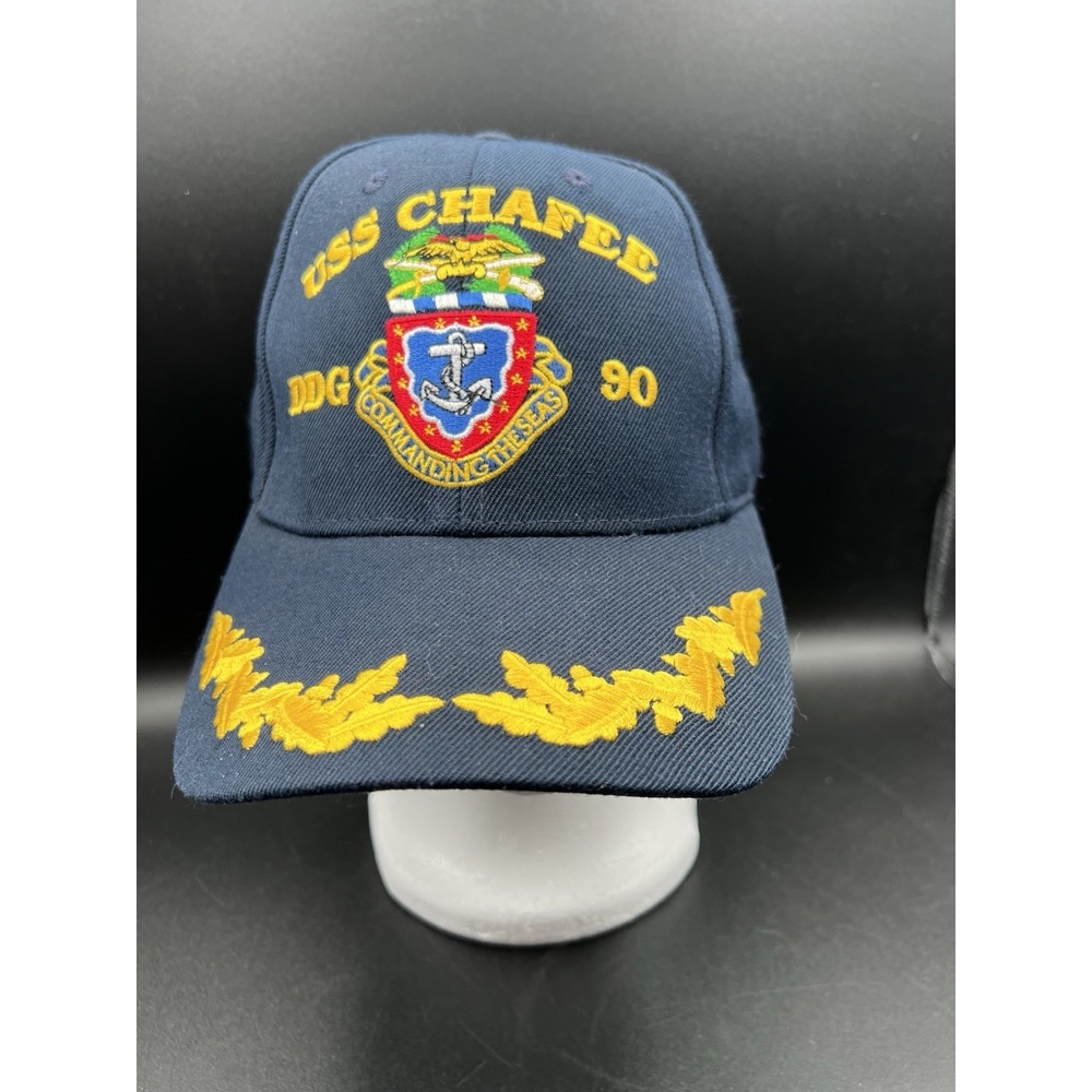 The Corps USS Chafee DDG 90 Logo Blue Baseball Cap Hat One Size